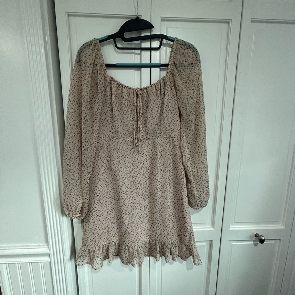 Forever 21 Pink Floral Long Sleeve Dress